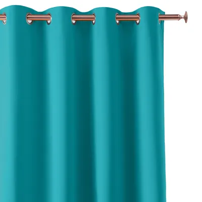 Produktbild von Gardine mit Ösen Vorhang Blickdicht Ösenvorhang Ösengardine Vorhänge 140 (B) x 250 (L) Tuerkis 1 er Pack