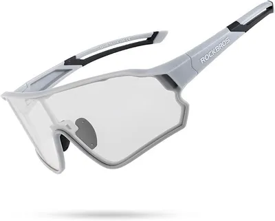 Produktbild von ROCKBROS Fahrradbrillen Sonnenbrille Photochrom UV400 Damen Herren Windschutzbrille Sportbrille Radbrille zum Radfahren Grau