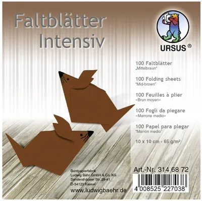 Produktbild von Faltblätter Intensiv Uni 10x10cm VE=100 Blatt mittelbraun