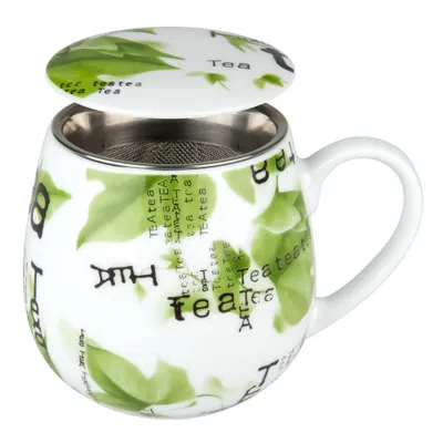 Produktbild von Könitz Tea Collage Becher, Tasse, Teetasse, mit Sieb und Deckel, Porzellan, 420 ml, 11 5 143 0872
