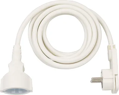Produktbild von Brennenstuhl Kurzverlängerungsleitung mit Winkel-Flachstecker 3m H05VV-F3G1,5 weiss