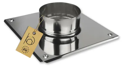 Produktbild von BirnePower Edelstahl Ofenrohr Kaminrohr Rauchrohr Abgaselemente Bauteile für Schornstein & Abgasrohr nach Wahl (Ø120mm, Grundplatte)