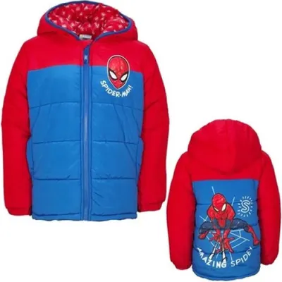 Produktbild von Marvel Spiderman Kinder Winterjacke Jungen Jacke mit Kapuze – Rot / 98