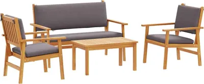 Productafbeelding van vidaXL Tuinset met 4 tuinstoelen, bruin, massief acaciahout