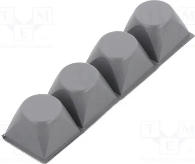 Immagine prodotto di 4 piedini autoadesivi, altezza: 13,2 mm, durezza Shore: 70, codice prodotto: 7100135187, colore: grigio, materiale: poliuretano