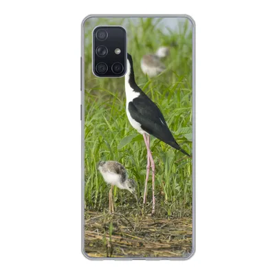 Produktbild von MuchoWow® Handyhülle Schutzhülle Hülle für Samsung Galaxy A51 Vogel - Gras - Küken - Sumpf Silikon Softcase Handy Hülle - Schutzabdeckung