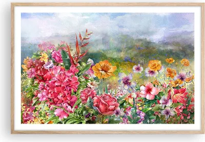 Produktbild von Gerahmtes Poster - Rahmen in heller Eiche - blume sommer natur - 91,5x61 cm - Wand Bild - Wanddeko - Wandbilder - Wandposter - Bilderrahmen - Bilder - Kunstdruck - Wandbild - P2NAA91x61-3843
