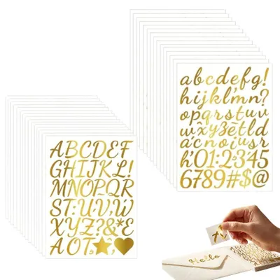 Goldene Buchstaben-Sticker, 30 Blatt, 17,2 x 12,8 cm, DIY