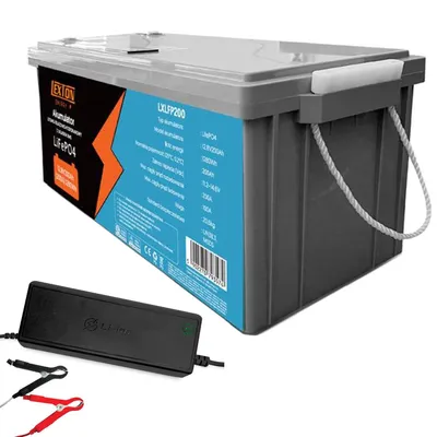 Zdjęcie produktu dla Akumulator litowo-żelazowo-fosforanowy LiFePo4 Lexton z BMS 12.8V 200Ah LXLFP200 + ładowarka LTC Energy LiFePO4