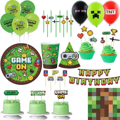 Produktbild von Gaming Party Geburtstagsdeko Set Partyset XXL für 6 Personen Deko