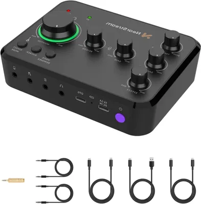 Productafbeelding van Audio Interface - Geluidsmixer - Muziek Opnemen - 8 Kanalen Bluetooth - 10.4 x 13.7 cm - Zwart
