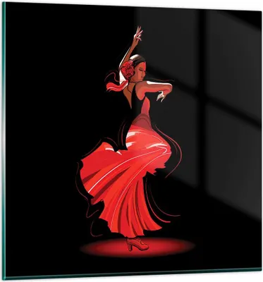 Produktbild von Bilder auf glas - Tanz Tänzer - 70x70cm - Glasbilder - Wandbilder - Bilder - Kunstdruck - zum Aufhängen bereit - Wanddekoration aus Glas - Glas Bilder - Wandbild auf Glas - Einteilig - GAC70x70-4121