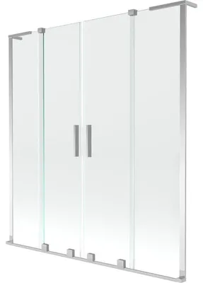 Obrázek produktu pro Mexen Velar L Duo vanová zástěna 2křídlová posuvná 160 x 150 cm, transparentní, chrom - 896-160-003-02-01