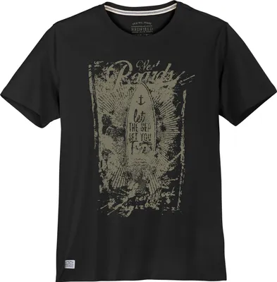 Produktbild von Redfield Übergrößen T-Shirt Vintageprint schwarz
