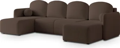Produktbild von Masseno Ecksofa NUBERO mit Schlaffunktion U-Form, Sofa mit Bettkasten, Wohnzimmersofa, Couch, Soffa, Bettsofa, Couchgarnitur- Braun, QUELLE 25