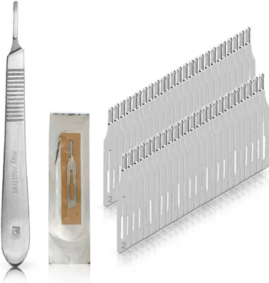 Image de Set 50 x lames de gouge Figure 2 en emballage individuel stérile + 1 x May