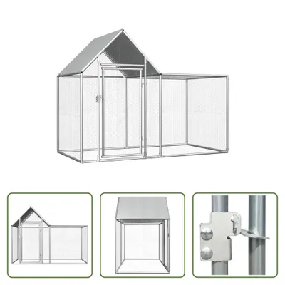 Produktbild von The Living Store Hühnerstall 2x1x1,5 m Verzinkter Stahl