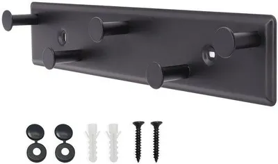 Obrázek produktu pro Černý kovový věšák s 5 háčky