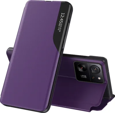 Produktbild von Dünn Flip Stand Cover Kunstleder Schutzhülle für Xiaomi 13T /13T Pro /Redmi K60 Ultra Lila