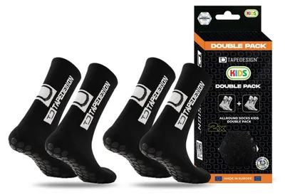 Productafbeelding van Tapedesign – Dubbelpak Allround Sokken voor Kinderen – 2 paar antislipsokken voor voetbal
