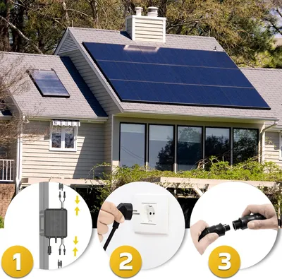 Produktbild von SUNNIVA® 1840W Balkonkraftwerk BIFAZIAL FULLBLACK komplett Steckdose MARSTEK 800 Watt Wechselrichter, Komplettset 4x 460W PV Solaranlage Solarmodule