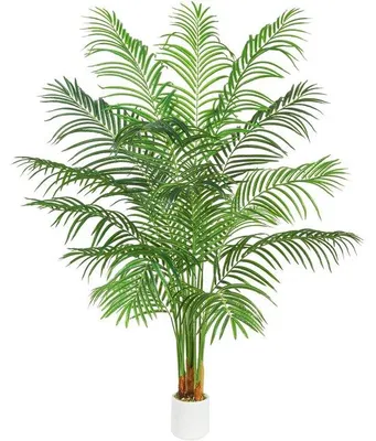 Image de Palmier artificiel 180 cm, blanc, en plastique, en pot, plante d'intérieur