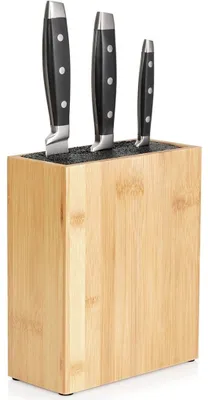 Immagine prodotto di Portacoltelli in bambù con setole rimovibili, 19,5x9x23 cm