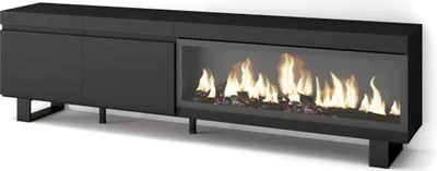 Immagine prodotto di COZY Mobile TV Soggiorno, 208x35x57cm, Per TV fino a 80, Camino elettrico XXL, Nero