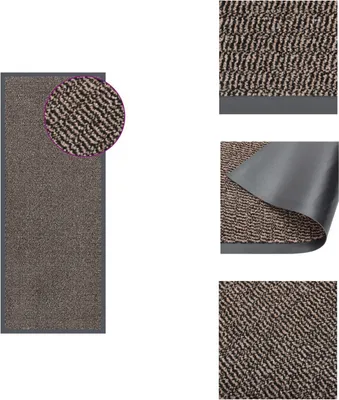 Image de vidaXL Tapis de sol tufté 60x150 cm Marron foncé - Paillassons