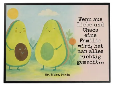 Produktbild von Mr. & Mrs. Panda tischschutz Avocado Pärchen Design - Weiß - Geschenk, Liebe, malunterlagen, schreibtischunterlage, Geburt, Familie, bastelunterlagen, Kinder