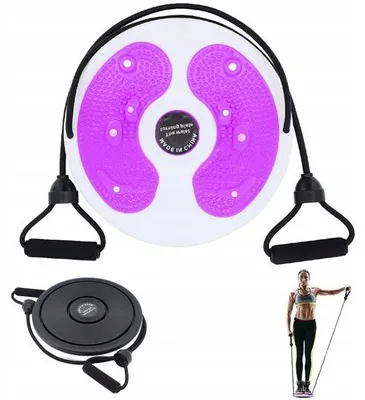 Productafbeelding van Apparaat voor het trainen van de buikspieren met weerstandsbanden - 28x28x3 cm - Lila