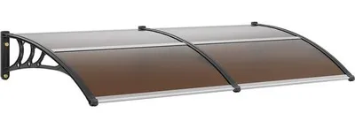 Produktbild von Scheibenförmige Markise für Fenster oder Türen, 203 x 102 cm - UPF50+ Polycarbonat - Schützt vor Sonne, Regen und Schnee