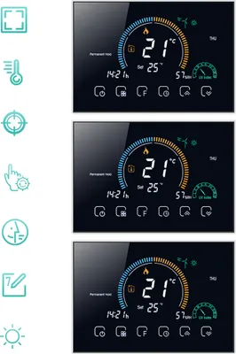 Produktbild von 3X Intelligent Raumthermostat Thermostat fußbodenheizung Warmwasserbereitung 5+1+1 sechs Perioden programmierbarer Thermostat Wandthermostat Digital LCD mit Sperrfunktion 95-240 V