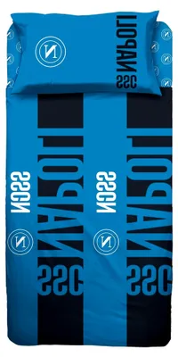 Produktbild von SSC Napoli Bettwäsche-Set für französisches Bett aus 100% Baumwolle