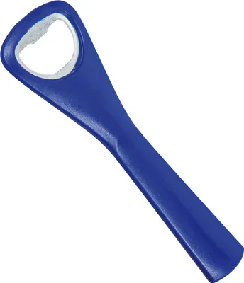 Produktbild von Flaschenöffner im handlichen Format mit langer Griffzone / Farbe: blau