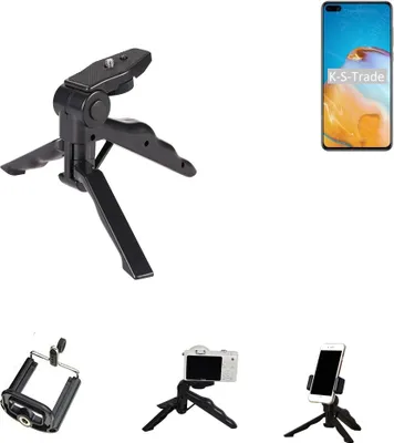 Produktbild von K-S-Trade Stativ Tisch-Ständer Dreibein Handy-Stativ Ständer kompatibel mit Huawei P40 Mini-Stativ Smartphone Tripod Handy-Stativ aus Plastik
