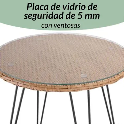 Image de Ensemble de balcon en rotin 2 pièces avec coussins, intérieur/extérieur