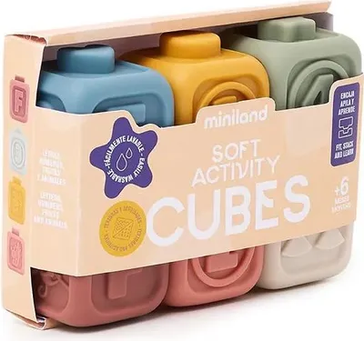 Produktbild von Miniland 6 Stapelbare Gummikuben Mehrfarbig  Mehrfarbig One Size