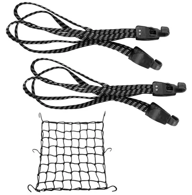 Immagine prodotto di Cinghie elastiche per bicicletta, set da 3 pezzi, 3 in 1, con gancio, lunghezza 65-130 cm