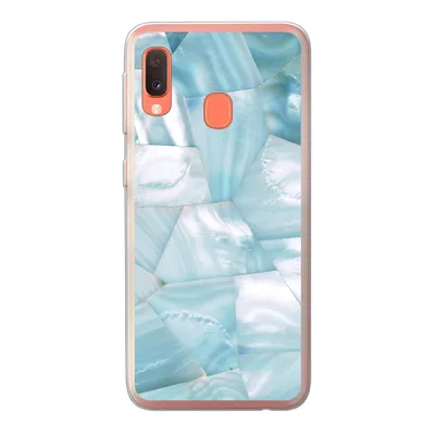 Produktbild von MuchoWow® Handyhülle Schutzhülle Hülle für Samsung Galaxy A20e Naturstein - Blau - Perlmutt Silikon Softcase Handy Hülle - Abdeckung