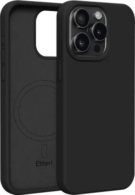Image de Etteri Silicone Mag Cover pour iPhone 15 Pro Max 6,7" Étui pour téléphone portable Noir