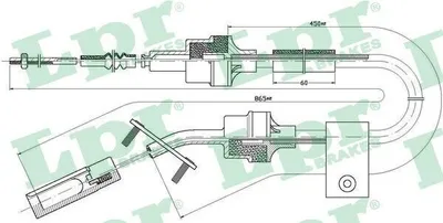 Produktbild von LPR Kupplungsseil C0065C für FIAT MULTIPLA (186) 870/425mm
