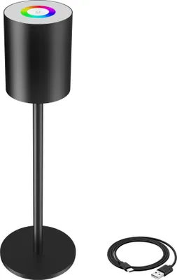 Obrázek produktu pro Moderní stolní lampa Corly, LED, 7 barev světla, stmívatelná - černá
