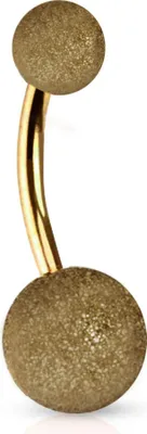 Produktbild von viva-adorno Bauchnabel Piercing Banane Edelstahl sandgestrahlt matt in verschiedenen Farben Z479, gold
