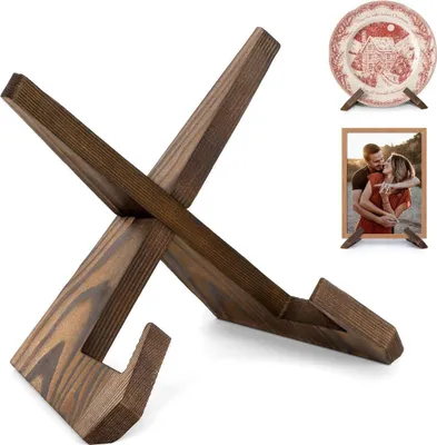 Produktbild von ANBOXIT Tellerständer 6.5 Zoll Holz Bilderrahmen Deko Aufsteller 1 Stück