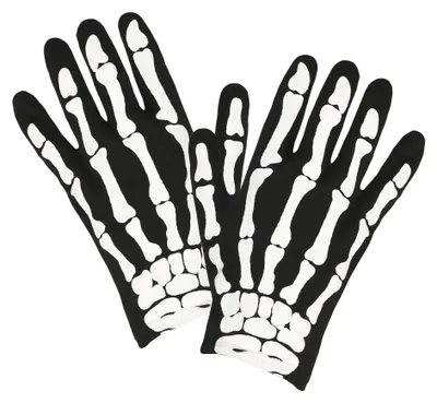 Produktbild von W WIDMANN MILANO Party Fashion 34275 - Skelett Handschuhe, Knochen, Halloween, Fasching, Karneval, Mottoparty