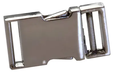 1 Robuste Metall-Steckschließe Steckschnalle f. Bandbreite 15mm, silbern
