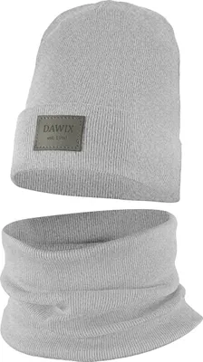 Zdjęcie produktu dla Czapka Wiosenna Jesienna Z Kominem Czapeczka Komplet Dla Dzieci 46-48 Szary