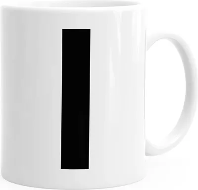 Produktbild von Kaffee-Tasse Buchstaben Buchstabe Arial Bold glänzend Kaffeetasse Teetasse Keramiktasse MoonWorks® I weiß unisize