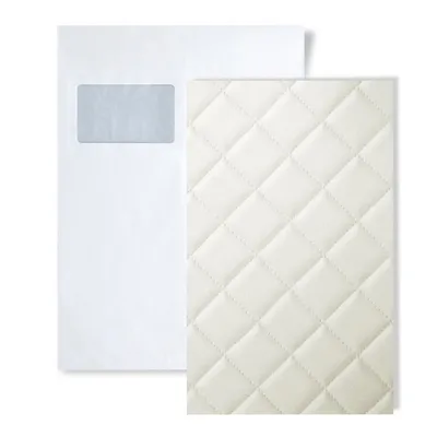 Immagine prodotto di 1 WallFace S-15041 ROMBO 40 BIANCO Leather Collection pannello a parete campione | Formato circa A4